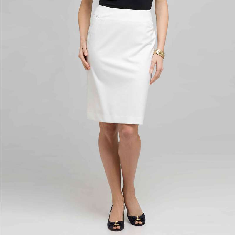 Pencil Skirt, White, large image number 0